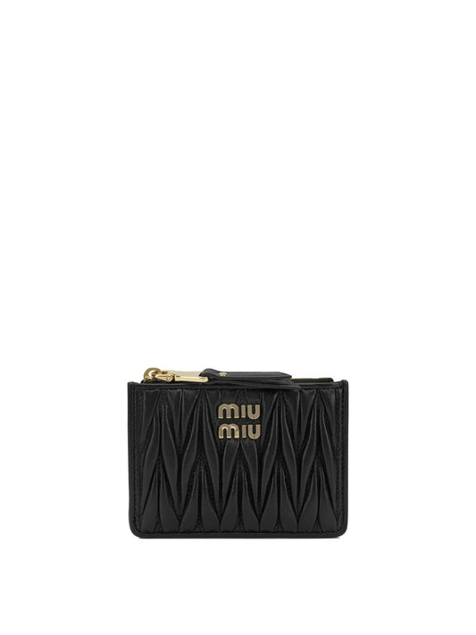 Miu Miu Quilted nappa leather cardholder - Black
