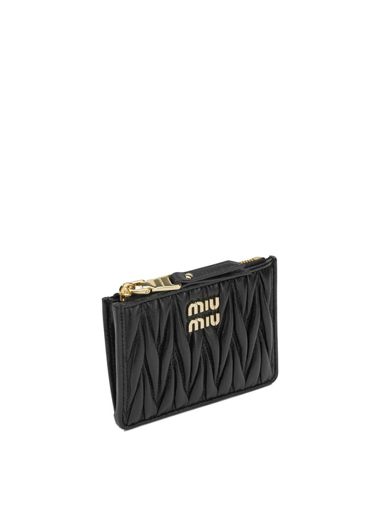Miu Miu Quilted nappa leather cardholder - Black