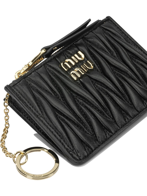 Miu Miu Quilted nappa leather cardholder - Black