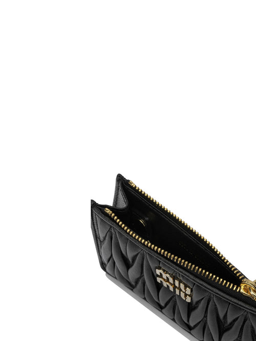 Miu Miu Quilted nappa leather cardholder - Black