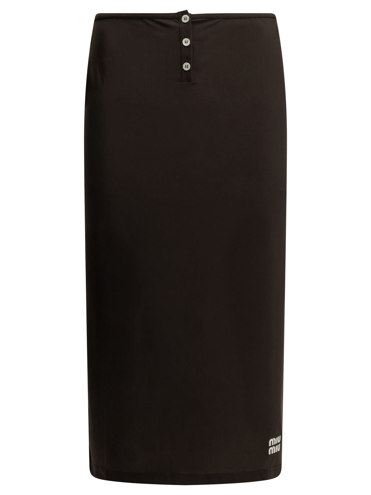 Miu Miu Midi skirt with logo - Brown