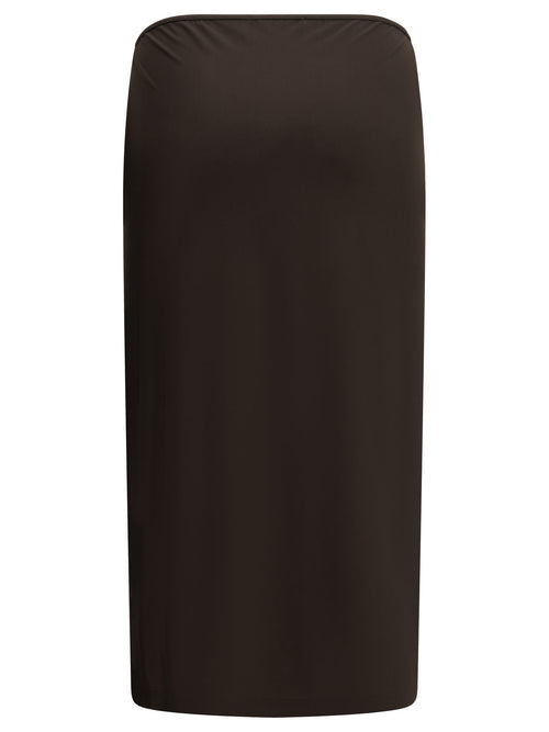 Miu Miu Midi skirt with logo - Brown