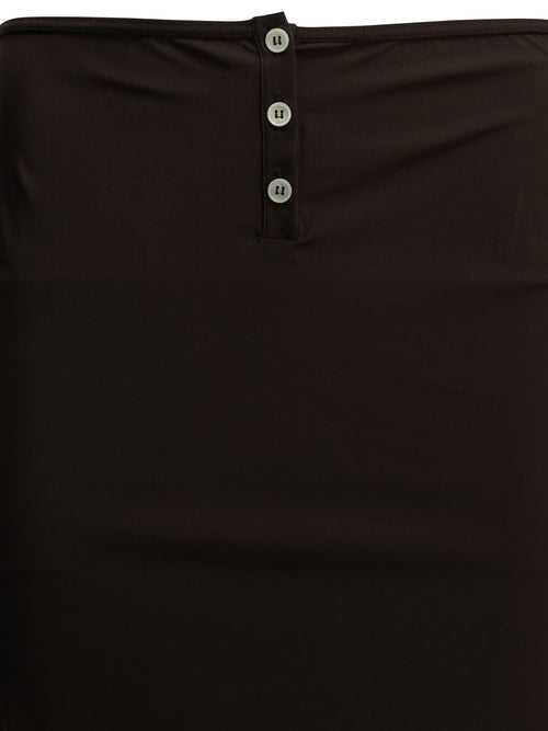 Miu Miu Midi skirt with logo - Brown
