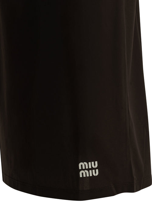 Miu Miu Midi skirt with logo - Brown