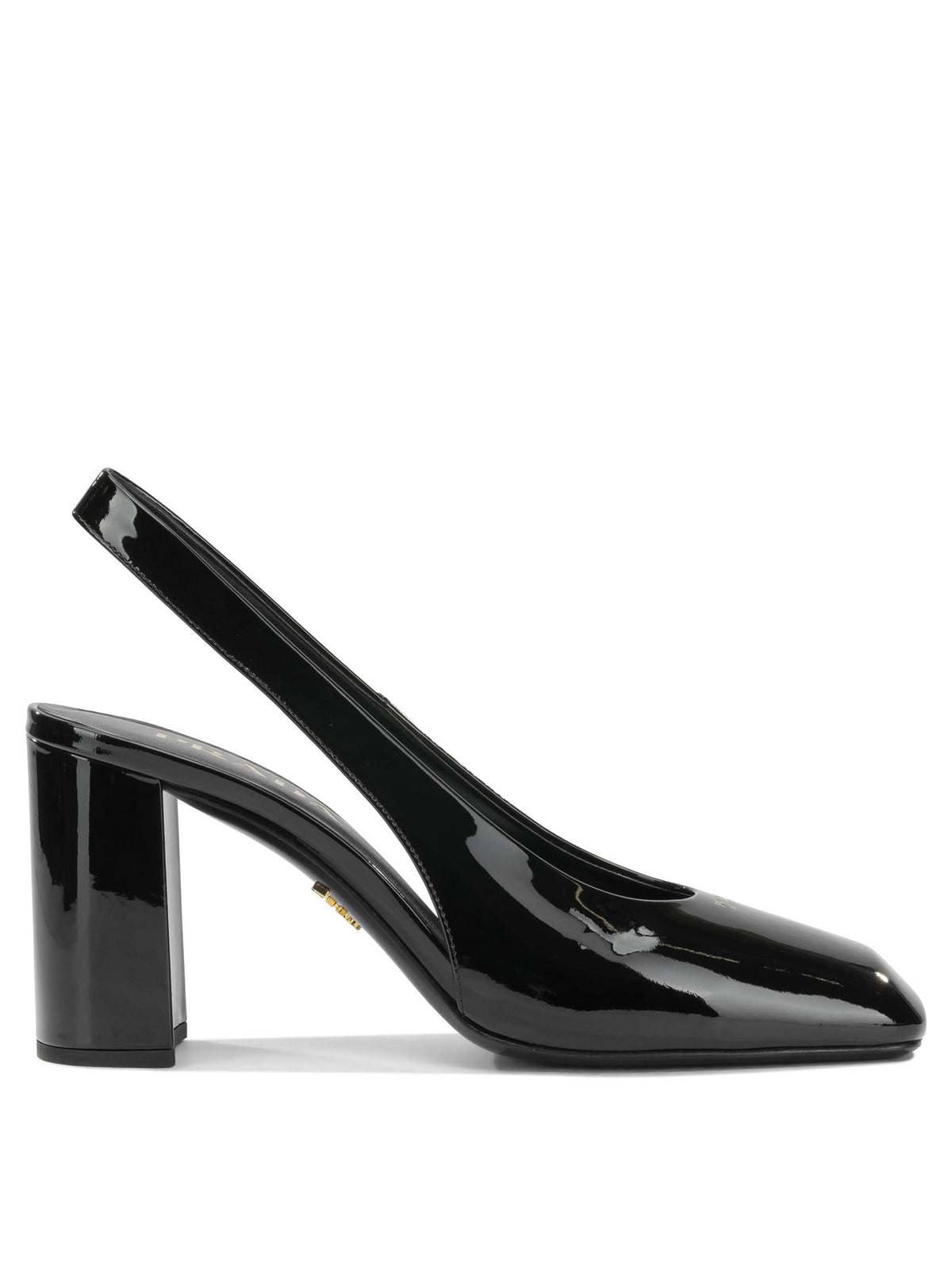 Prada 85MM Patent Leather Slingbacks - Black