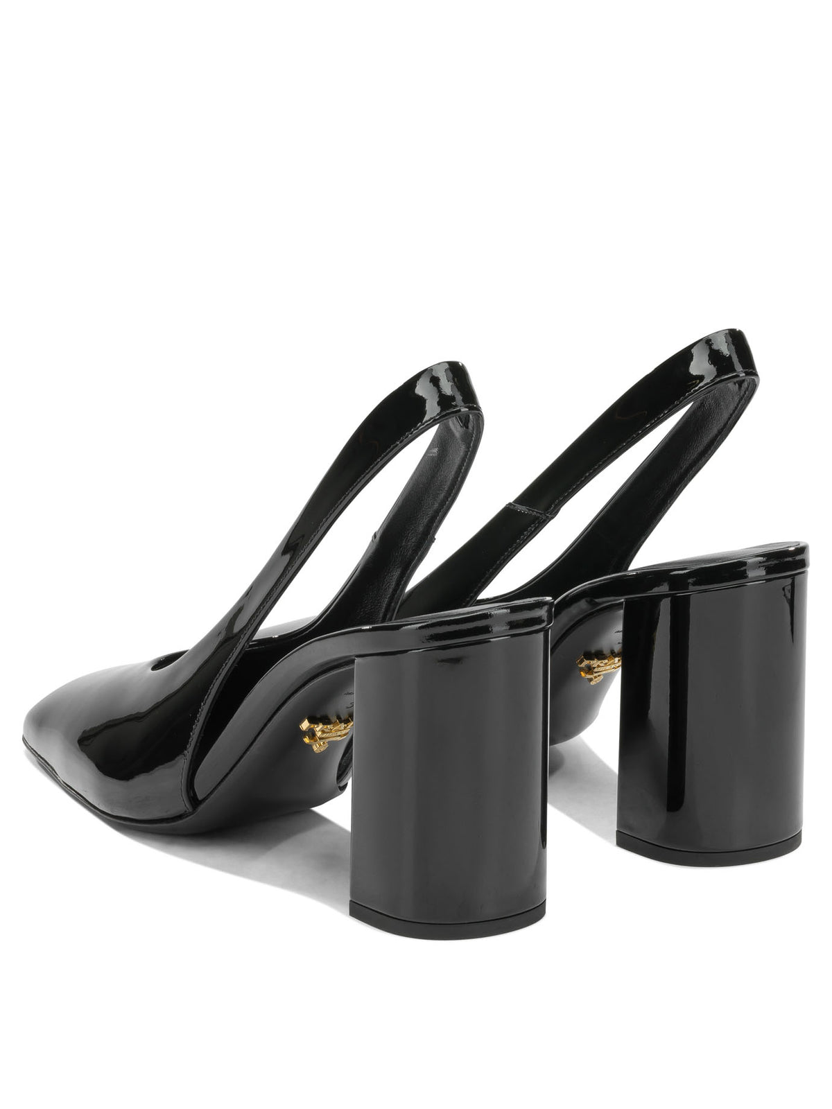 Prada 85MM Patent Leather Slingbacks - Black