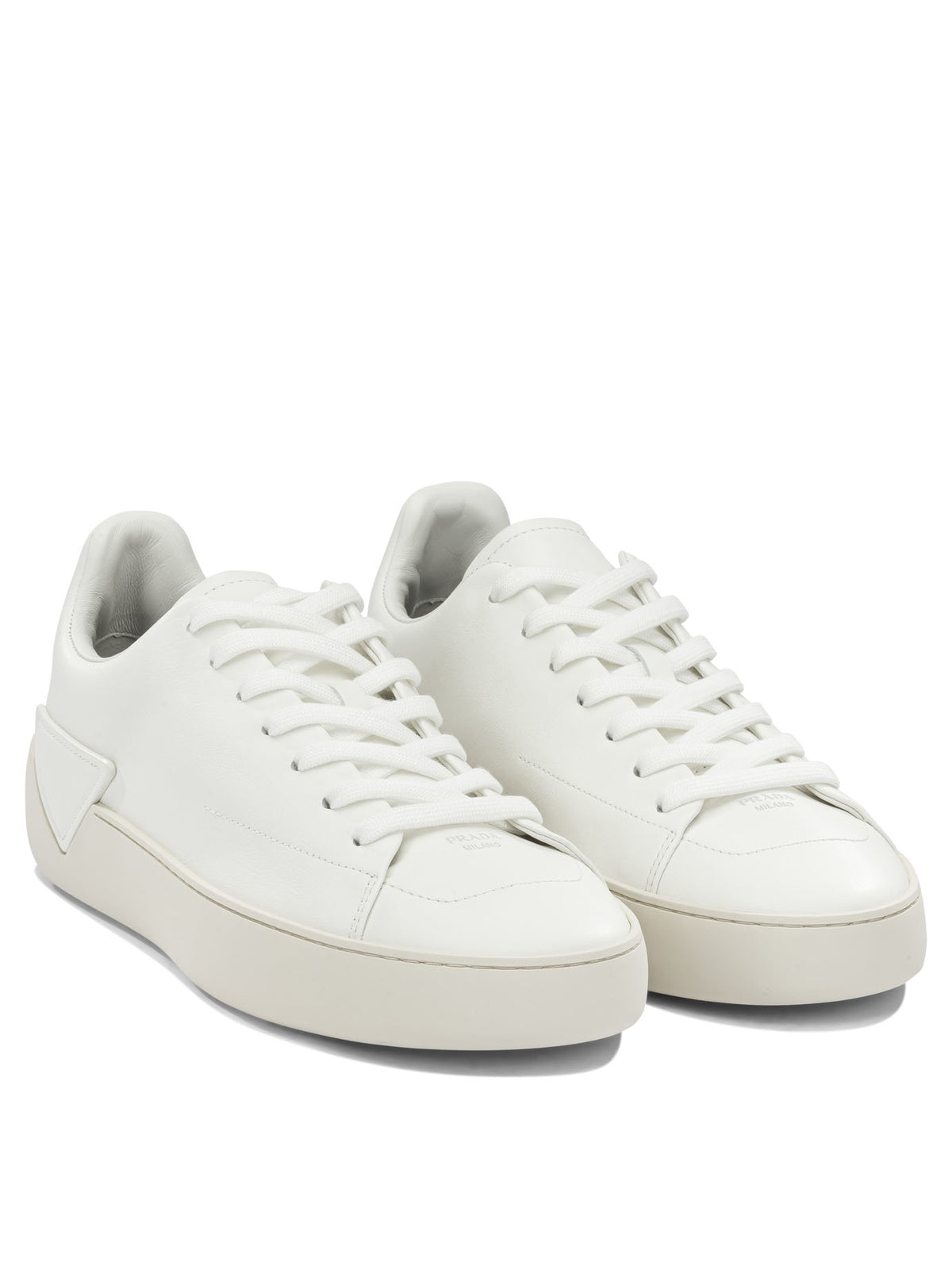 Prada "Court" Low-Top Sneakers - White