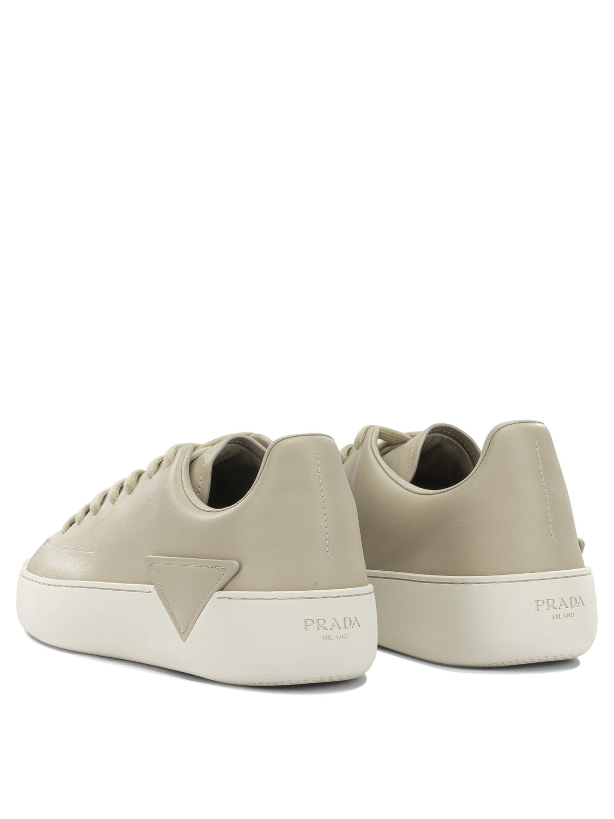 Prada "Court" Low-Top Sneakers - Beige