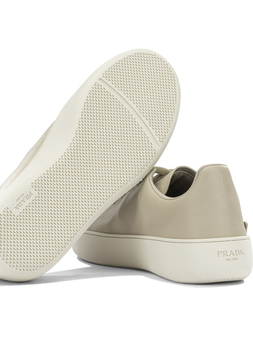 Prada "Court" Low-Top Sneakers - Beige