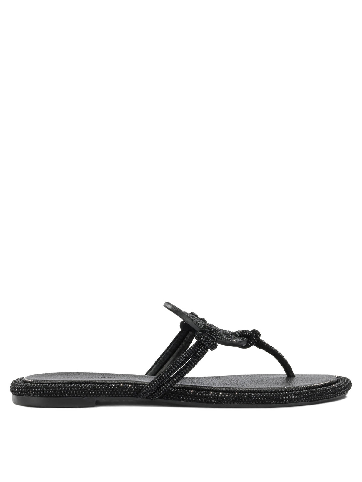 Tory Burch "Miller" Flat Sandals - Black