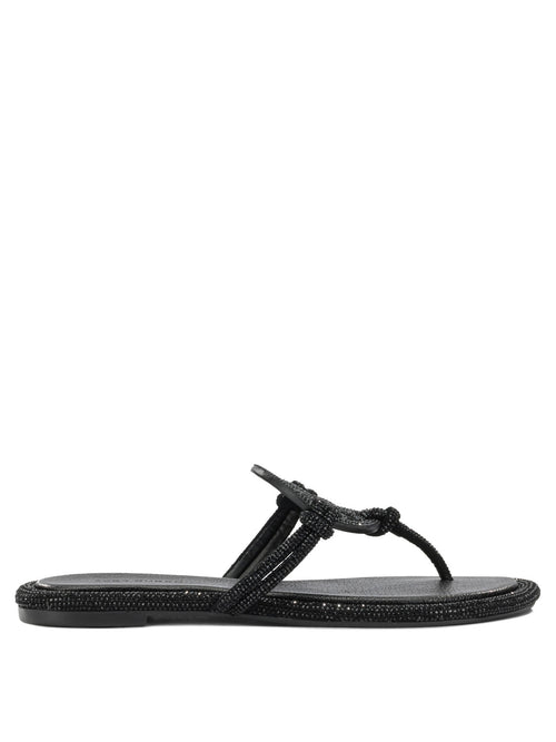 Tory Burch "Miller" Flat Sandals - Black