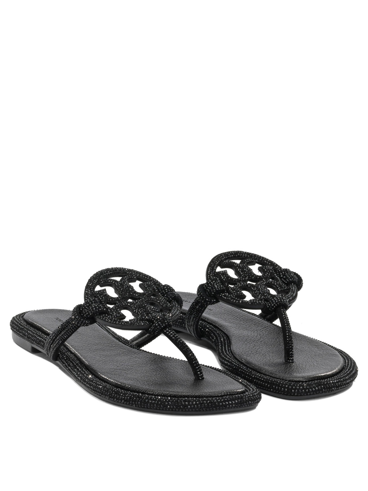 Tory Burch "Miller" Flat Sandals - Black