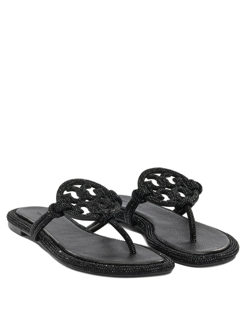 Tory Burch "Miller" Flat Sandals - Black