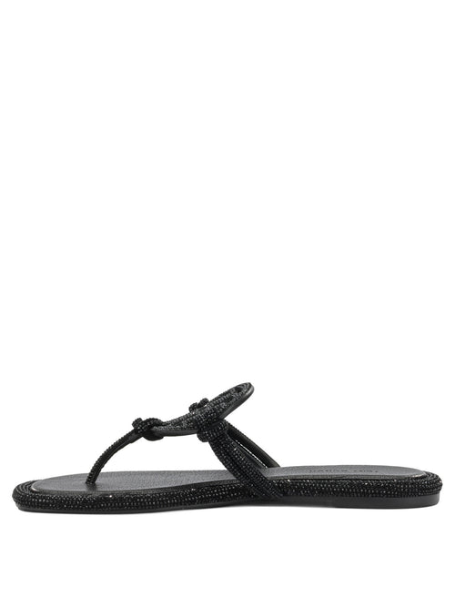 Tory Burch "Miller" Flat Sandals - Black