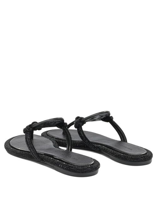Tory Burch "Miller" Flat Sandals - Black