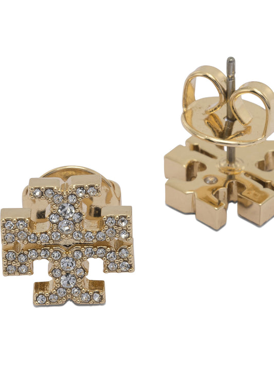 Tory Burch "Icon Pavé" Earrings - Gold