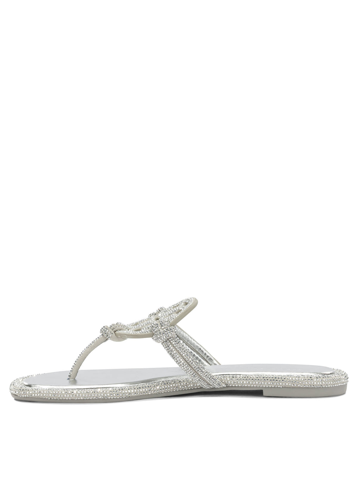 Tory Burch "Miller" Flat Sandals - Silver