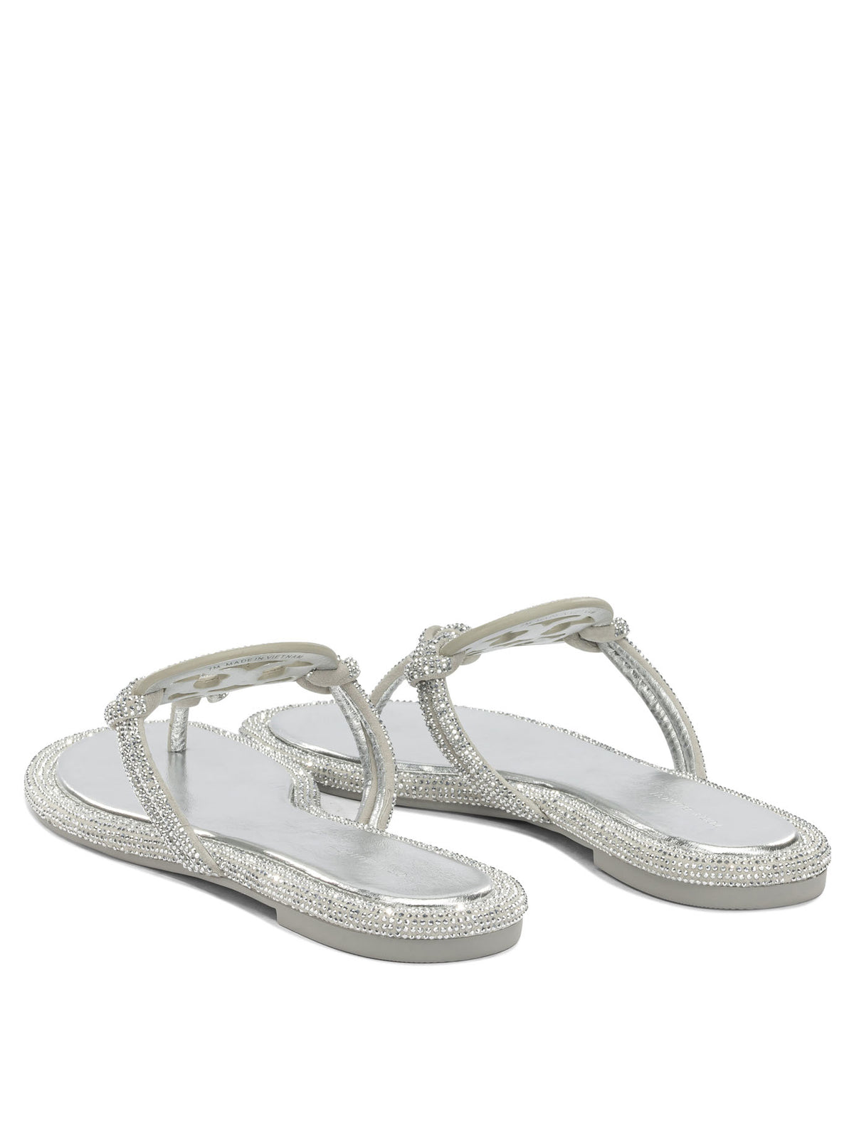 Tory Burch "Miller" Flat Sandals - Silver