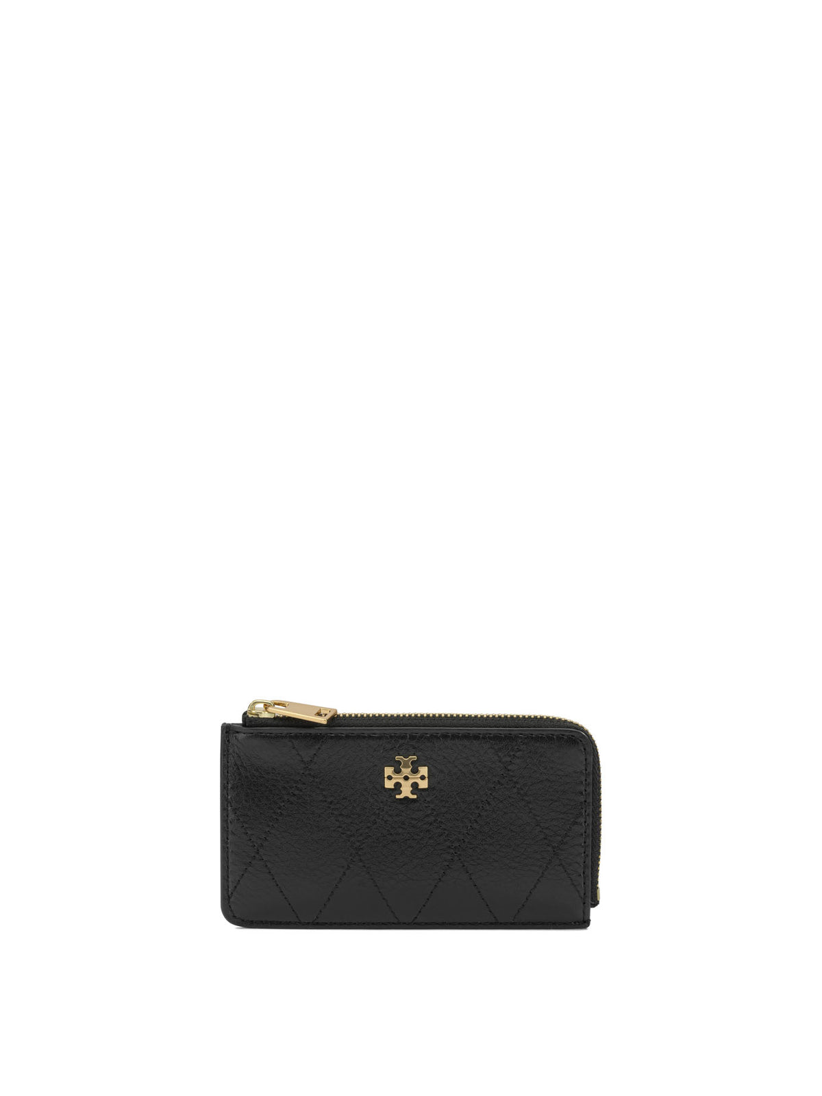 Tory Burch "Charlie Quilted" Card Holder - Black