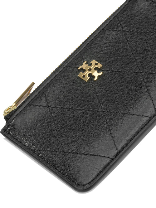 Tory Burch "Charlie Quilted" Card Holder - Black