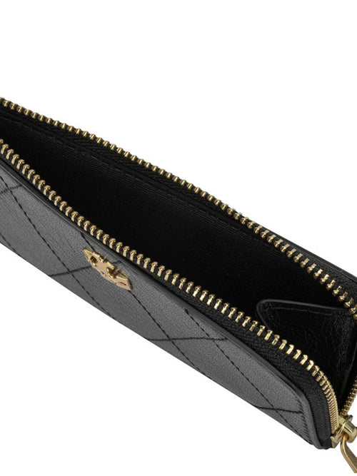 Tory Burch "Charlie Quilted" Card Holder - Black