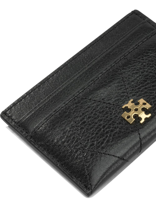 Tory Burch "Charlie Quilted" Card Holder - Black