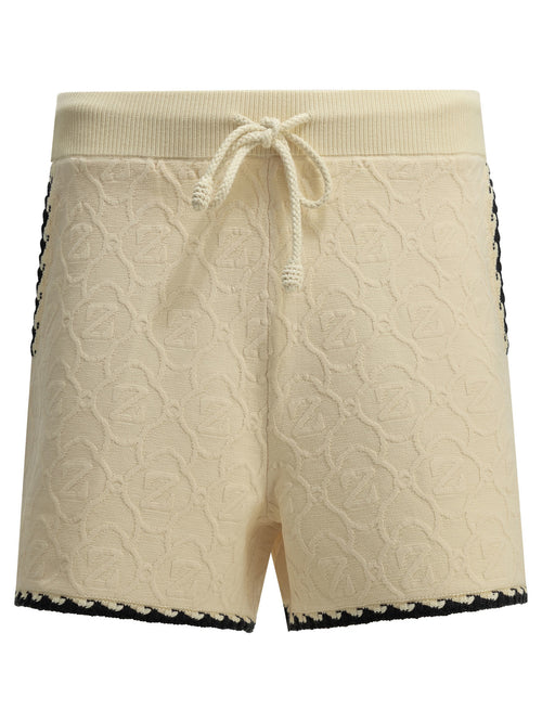 Zimmermann "Fairlight Jacquard" Shorts with Laces - White
