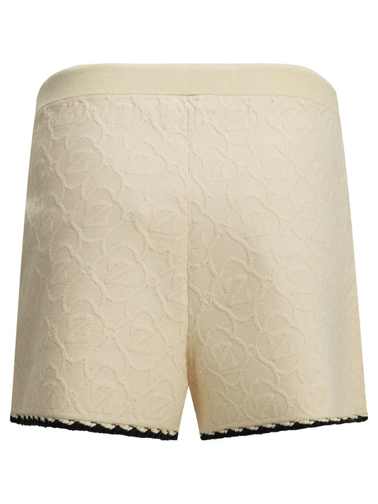 Zimmermann "Fairlight Jacquard" Shorts with Laces - White