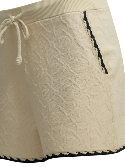 Zimmermann "Fairlight Jacquard" Shorts with Laces - White