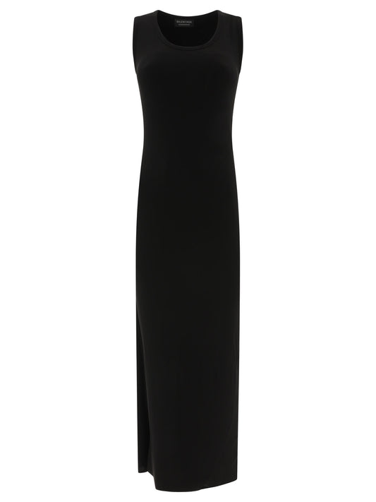 Balenciaga Ribbed jersey sleeveless dress - Black