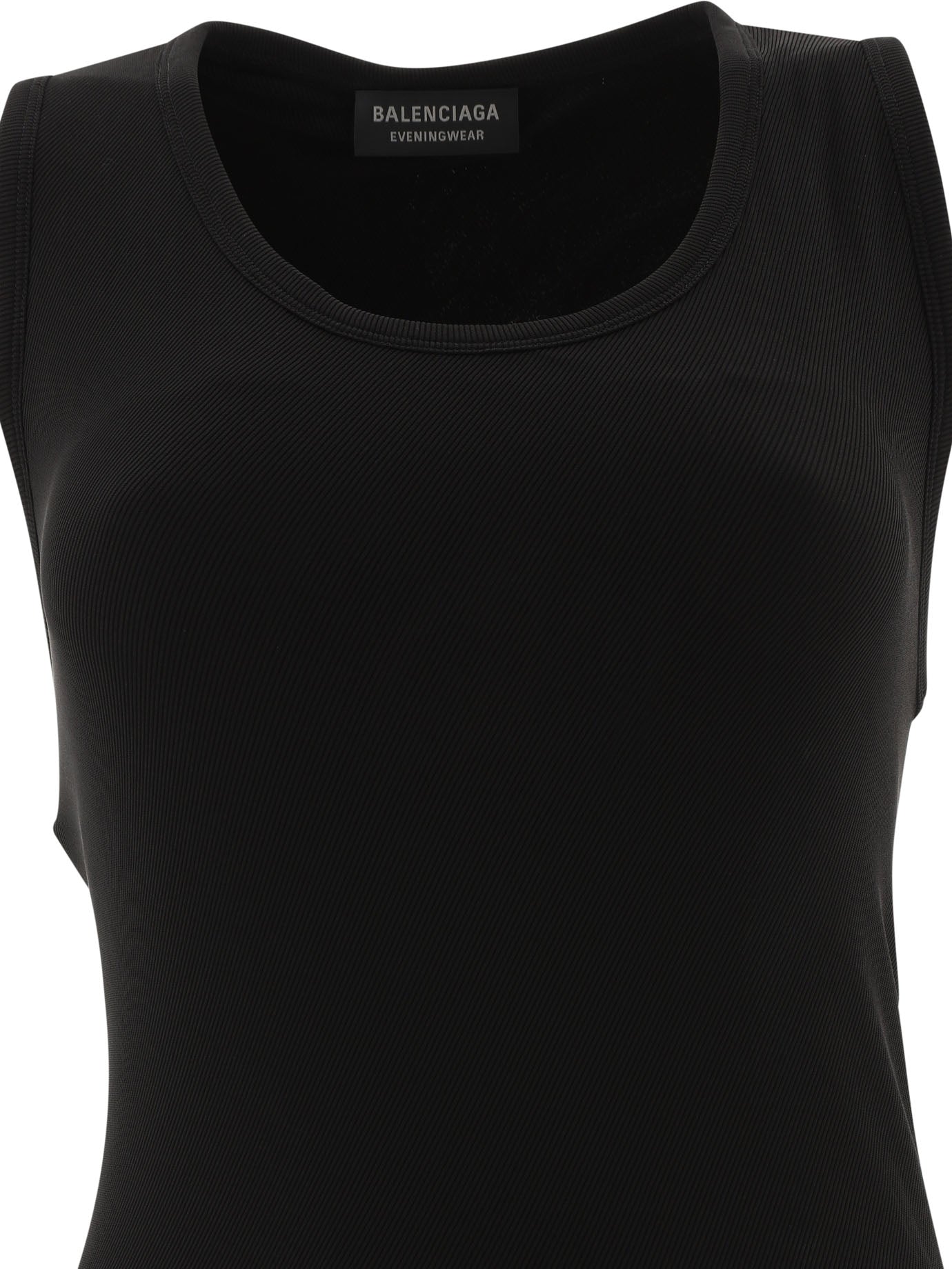 Balenciaga Ribbed jersey sleeveless dress - Black