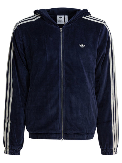 Adidas Originals "Wales Bonner Velour" zippered sweatshirt - Blue