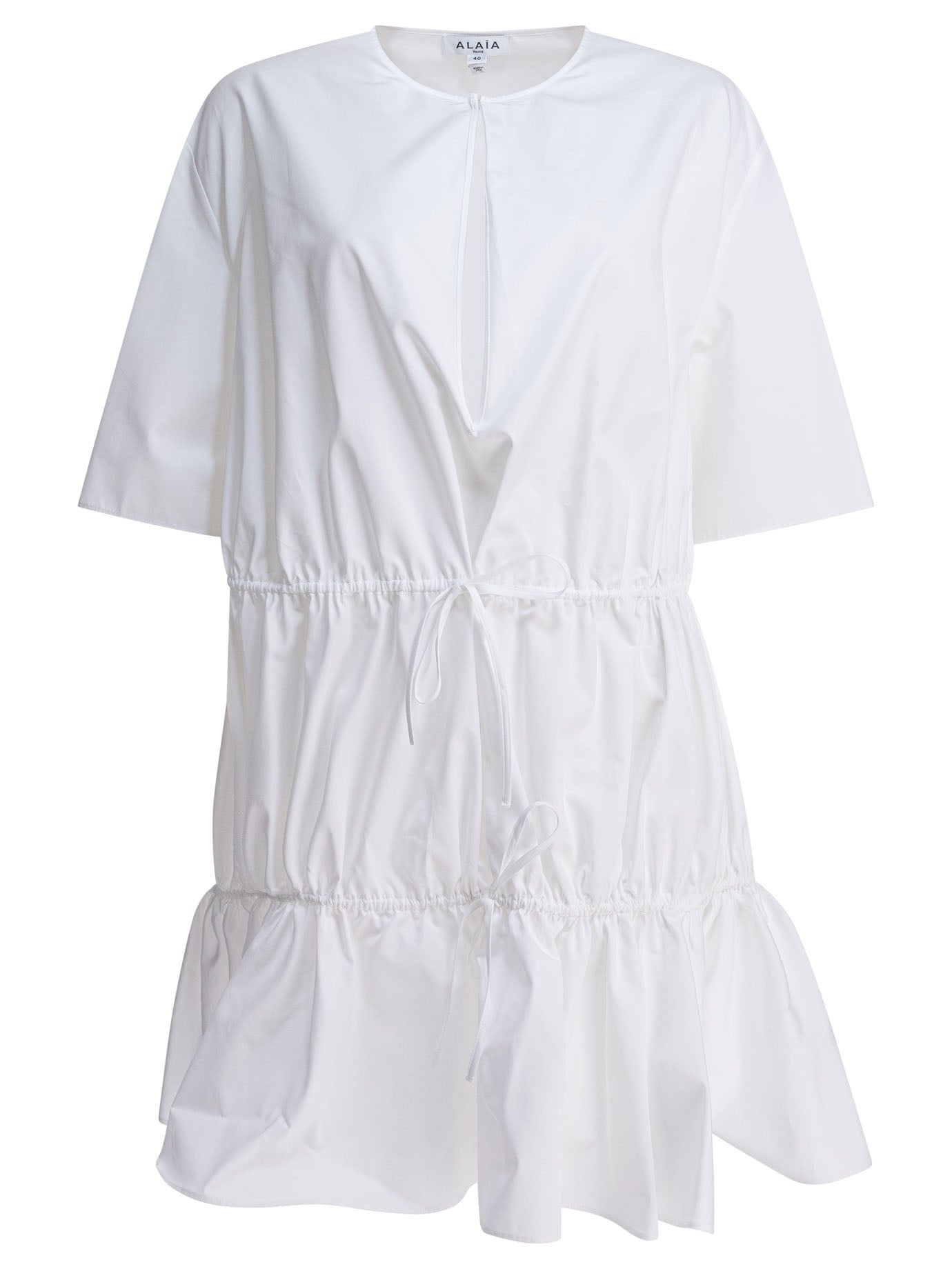 AlaïA Cotton poplin dress - White