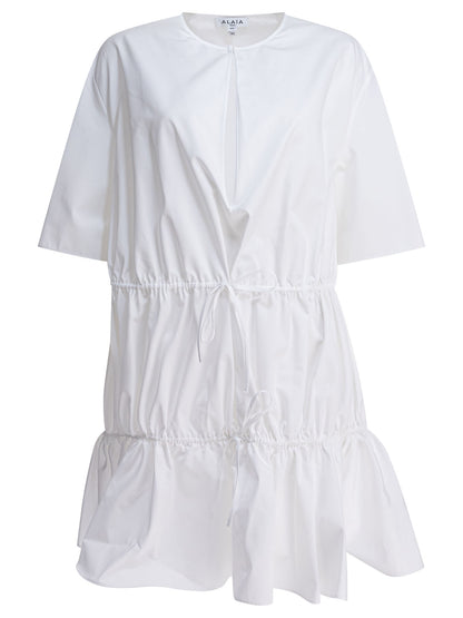 AlaïA Cotton poplin dress - White