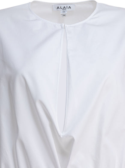 AlaïA Cotton poplin dress - White