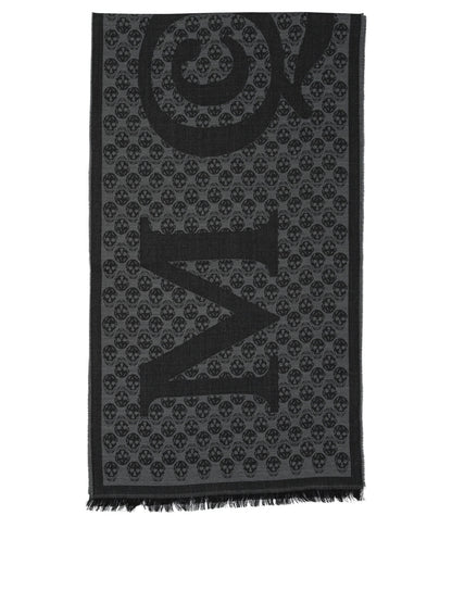 Alexander Mcqueen SCARF MULTI LOGO 35X190 - Grey