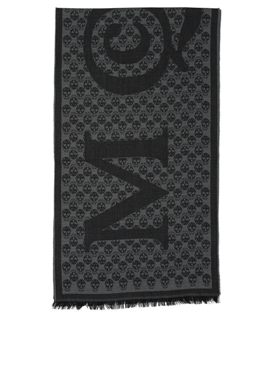 Alexander Mcqueen SCARF MULTI LOGO 35X190 - Grey