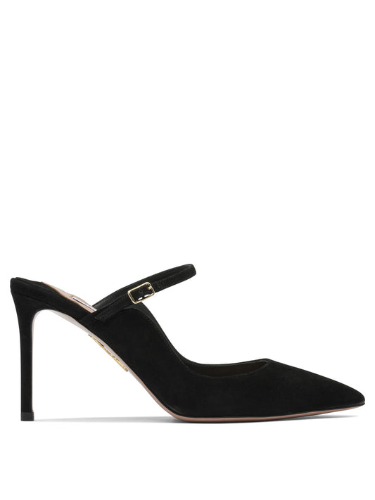 Aquazzura "Mary Jane 80mm" heeled mules - Black