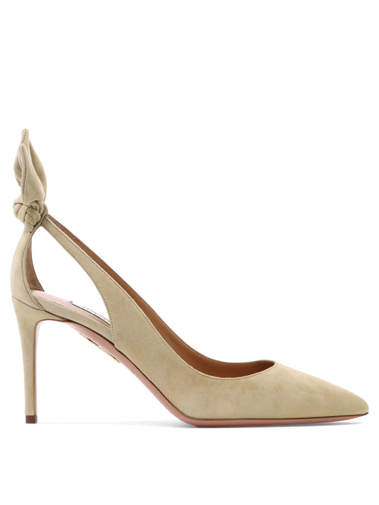 Aquazzura "Bow Tie 85 mm" Décolleté - Beige