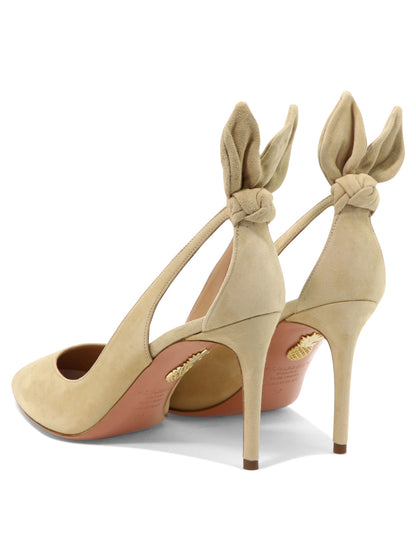 Aquazzura "Bow Tie 85 mm" Décolleté - Beige