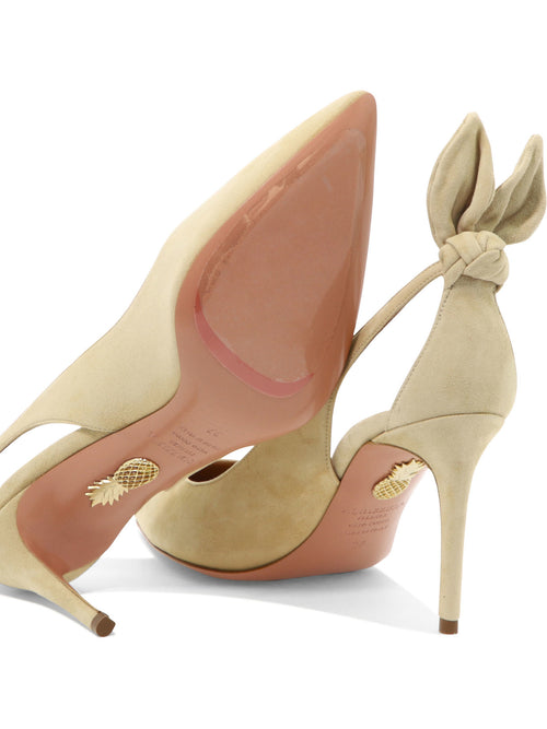 Aquazzura "Bow Tie 85 mm" Décolleté - Beige