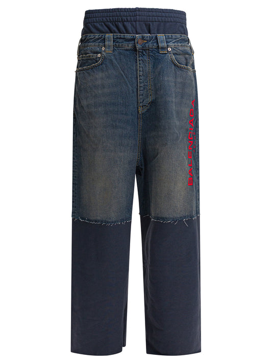 Balenciaga Jeans "Patched Molleton" - Blue