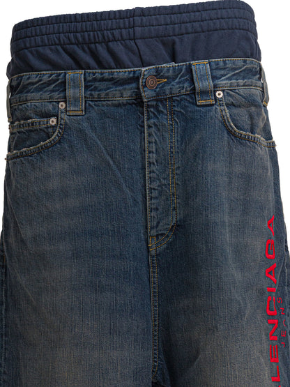 Balenciaga Jeans "Patched Molleton" - Blue