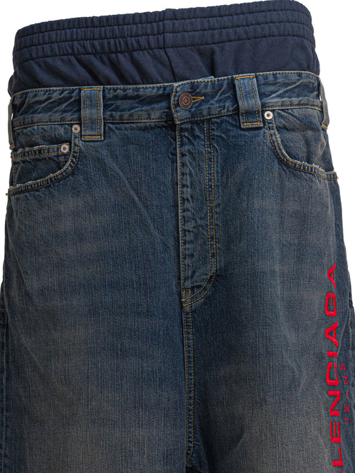 Balenciaga Jeans "Patched Molleton" - Blue