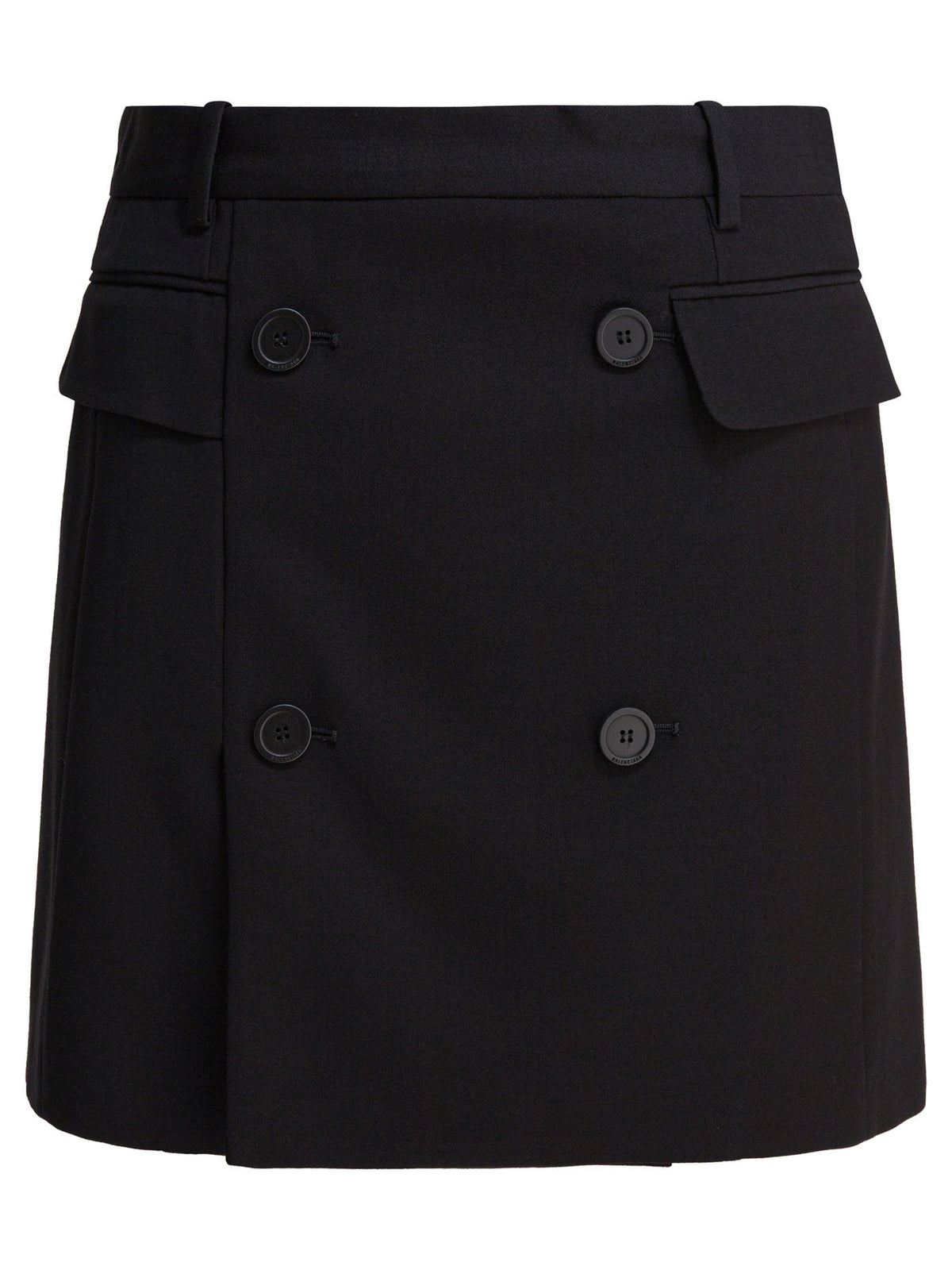 Balenciaga Viscose and wool twill miniskirt - Black