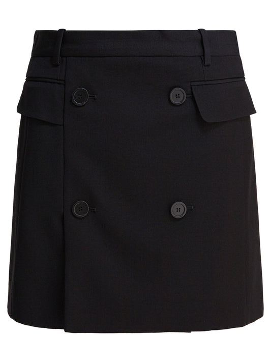 Balenciaga Viscose and wool twill miniskirt - Black