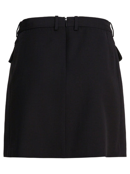 Balenciaga Viscose and wool twill miniskirt - Black