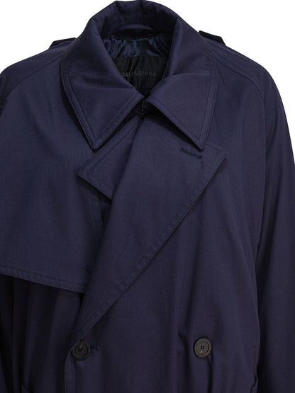 Balenciaga Cotton trench coat - Blue