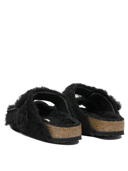 Birkenstock "Arizona Shearling" low sandals - Black