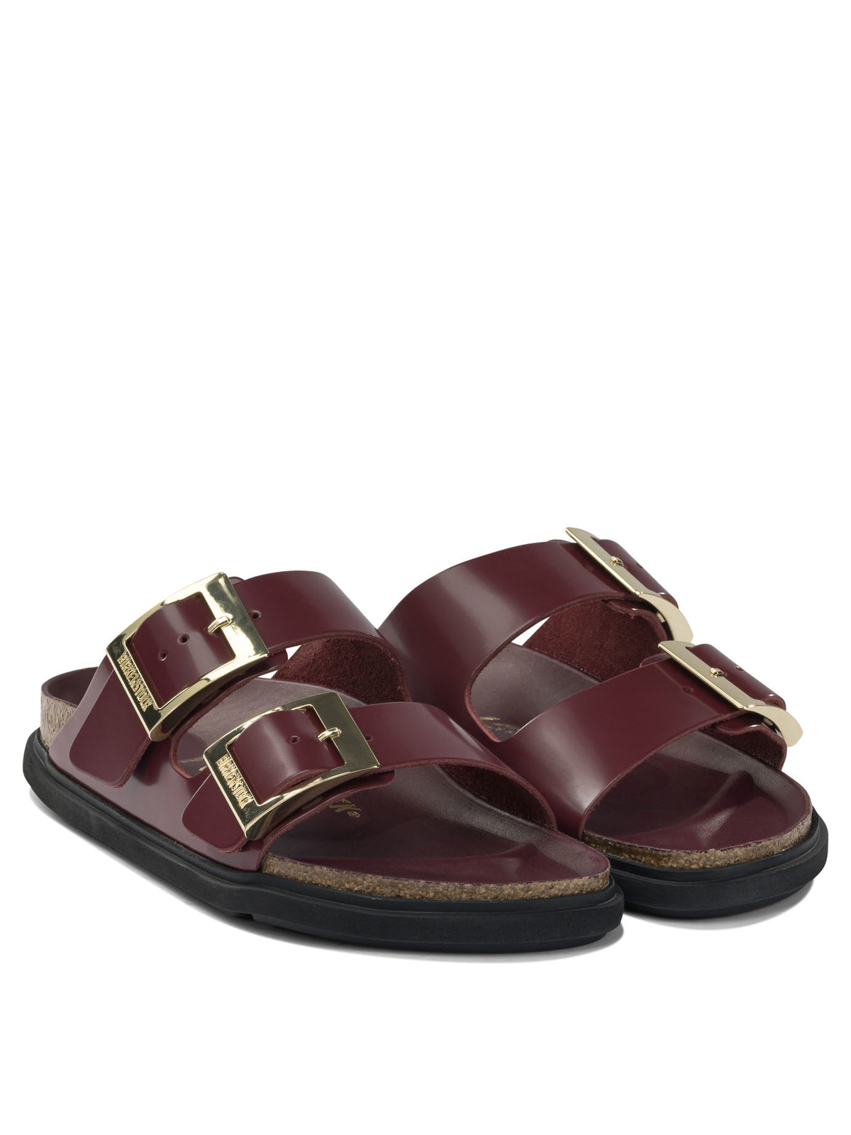 Birkenstock "Arizona Droplet Buckle" Low Sandals - Bordeaux
